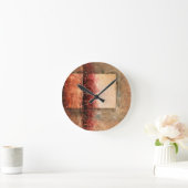Abstrakte Rote Landschaft Runde Wanduhr (Zuhause)