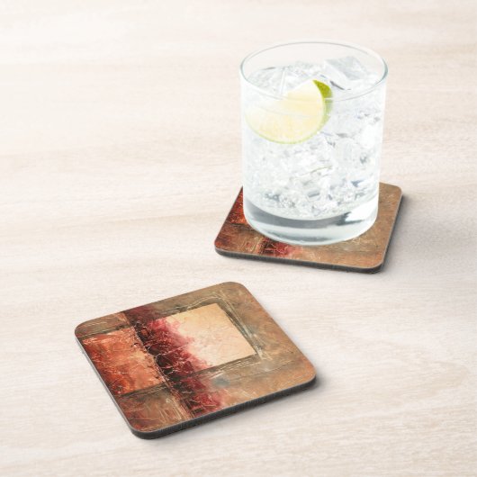 Abstrakte Rote Landschaft Untersetzer (Rechte Seite)