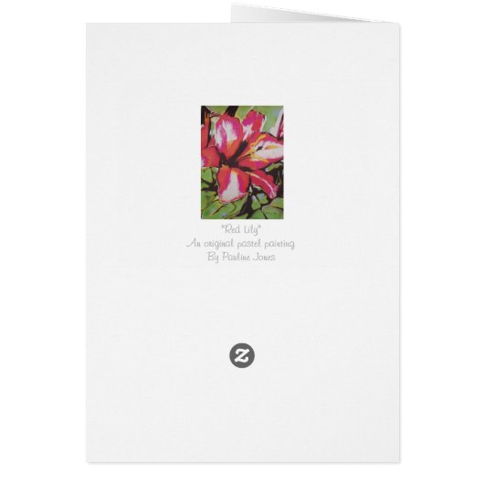 Abstrakte rote Lily-Blume mit Blätter versiert (Hinten)