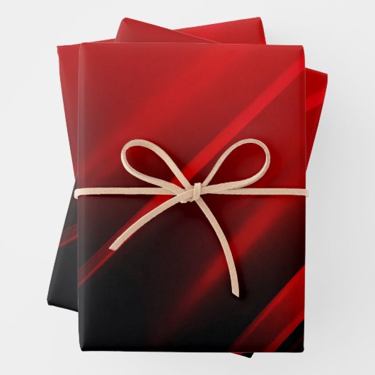 Abstrakte rote Linien Geschenkpapier Set (Beispiel)