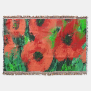 Abstrakte rote Mohnblumen-Blumenmalerei Decke