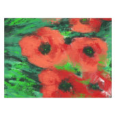 Abstrakte rote Mohnblumen-Blumenmalerei Tischdecke (Vorderseite (Horizontal))