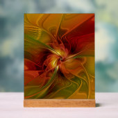 Abstrakte Rote Orange Braun Grünes Fraktal Kunst B Acrylschild (Neutral)