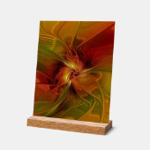 Abstrakte Rote Orange Braun Grünes Fraktal Kunst B Acrylschild (Winkel)