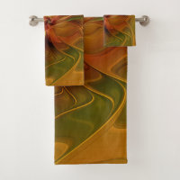 Abstrakte Rote Orange Braun Grünes Fraktal Kunst B