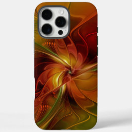 Abstrakte Rote Orange Braun Grünes Fraktal Kunst B iPhone 16 Pro Max Hülle
