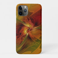 Abstrakte Rote Orange Braun Grünes Fraktal Kunst B