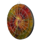 Abstrakte Rote Orange Braun Grünes Fraktal Kunst B Dartscheibe (Vorderseite rechts)
