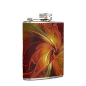 Abstrakte Rote Orange Braun Grünes Fraktal Kunst B Flachmann (Rechts)