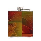 Abstrakte Rote Orange Braun Grünes Fraktal Kunst B Flachmann (Rückseite)