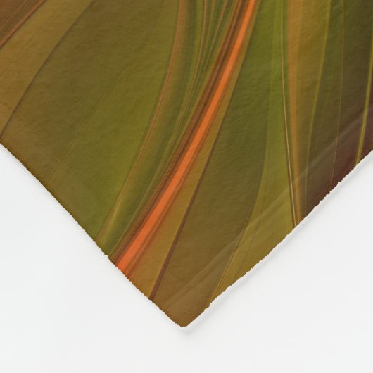 Abstrakte Rote Orange Braun Grünes Fraktal Kunst B Fleecedecke (Ecke)