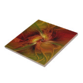 Abstrakte Rote Orange Braun Grünes Fraktal Kunst B Fliese (Seite)