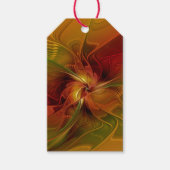 Abstrakte Rote Orange Braun Grünes Fraktal Kunst B Geschenkanhänger (Vorderseite)