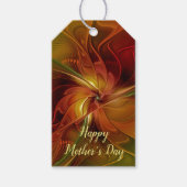 Abstrakte Rote Orange Braun Grünes Fraktal Kunst B Geschenkanhänger (Vorderseite)