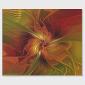 Abstrakte Rote Orange Braun Grünes Fraktal Kunst B Geschenkpapier (Flach)