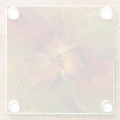 Abstrakte Rote Orange Braun Grünes Fraktal Kunst B Glasuntersetzer (Rückseite)