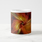 Abstrakte Rote Orange Braun Grünes Fraktal Kunst B Jumbo-Tasse (Vorderseite)