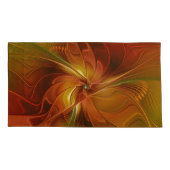 Abstrakte Rote Orange Braun Grünes Fraktal Kunst B Kissenbezug (Rückseite)