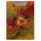 Abstrakte Rote Orange Braun Grünes Fraktal Kunst B Klemmbrett (Vorderseite)