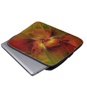 Abstrakte Rote Orange Braun Grünes Fraktal Kunst B Laptopschutzhülle (Vorne Knopf)