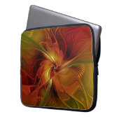 Abstrakte Rote Orange Braun Grünes Fraktal Kunst B Laptopschutzhülle (Vorderseite Links)
