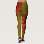 Abstrakte Rote Orange Braun Grünes Fraktal Kunst B Leggings (Rückseite)