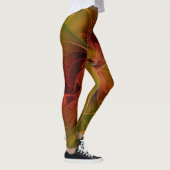 Abstrakte Rote Orange Braun Grünes Fraktal Kunst B Leggings (Rechts)