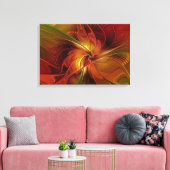 Abstrakte Rote Orange Braun Grünes Fraktal Kunst B Leinwanddruck (Insitu (Wohnzimmer))