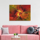 Abstrakte Rote Orange Braun Grünes Fraktal Kunst B Leinwanddruck (Insitu (Wohnzimmer))