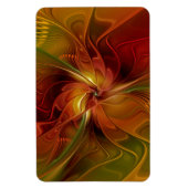 Abstrakte Rote Orange Braun Grünes Fraktal Kunst B Magnet (Vertikal)