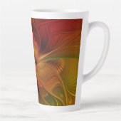 Abstrakte Rote Orange Braun Grünes Fraktal Kunst B Milchtasse (Rechts)