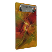 Abstrakte Rote Orange Braun Grünes Fraktal Kunst B Mini Klemmbrett (Schrägansicht)