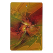 Abstrakte Rote Orange Braun Grünes Fraktal Kunst B Mini Klemmbrett (Rückseite)