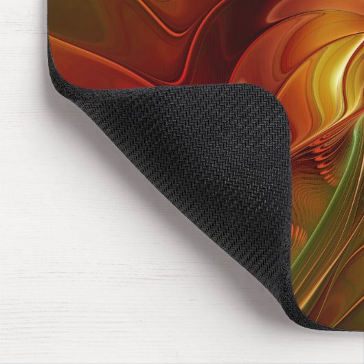 Abstrakte Rote Orange Braun Grünes Fraktal Kunst B Mousepad (Ecke)