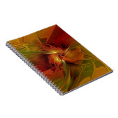 Abstrakte Rote Orange Braun Grünes Fraktal Kunst B Notizblock (Rechte Seite)