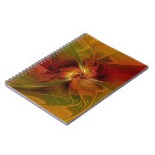 Abstrakte Rote Orange Braun Grünes Fraktal Kunst B Notizblock (Linke Seite)