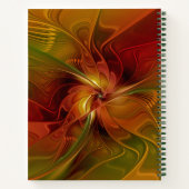 Abstrakte Rote Orange Braun Grünes Fraktal Kunst B Notizblock (Rückseite)