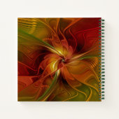 Abstrakte Rote Orange Braun Grünes Fraktal Kunst B Notizblock (Rückseite)