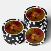Abstrakte Rote Orange Braun Grünes Fraktal Kunst B Pokerchips (Stapel)