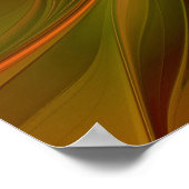 Abstrakte Rote Orange Braun Grünes Fraktal Kunst B Poster (Ecke)