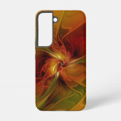 Abstrakte Rote Orange Braun Grünes Fraktal Kunst B Samsung Galaxy Hülle (Rückseite)