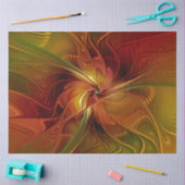 Abstrakte Rote Orange Braun Grünes Fraktal Kunst B Seidenpapier (Basteln)