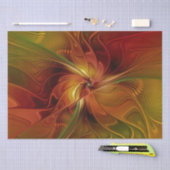 Abstrakte Rote Orange Braun Grünes Fraktal Kunst B Seidenpapier (Handwerk)