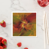 Abstrakte Rote Orange Braun Grünes Fraktal Kunst B Serviette (Beispiel)