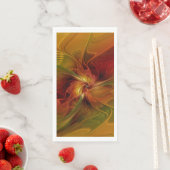 Abstrakte Rote Orange Braun Grünes Fraktal Kunst B Serviette (Beispiel)