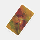 Abstrakte Rote Orange Braun Grünes Fraktal Kunst B Serviette (Ecke)