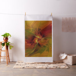 Abstrakte Rote Orange Braun Grünes Fraktal Kunst B Stoff