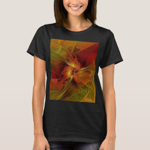 Abstrakte Rote Orange Braun Grünes Fraktal Kunst B T-Shirt