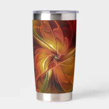 Abstrakte Rote Orange Braun Grünes Fraktal Kunst B