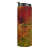 Abstrakte Rote Orange Braun Grünes Fraktal Kunst B Thermosbecher (Nach rechts gedreht)